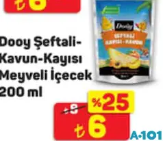 DOOY ŞEFTALİ-KAVUN-KAYISI MEYVELİ İÇECEK 200 ML DOOY ŞEFTALİ-KAVUN-KAYISI MEYVELİ İÇECEK 200 ML